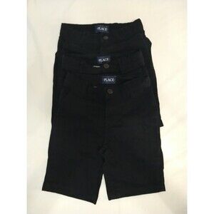 Lot of 3 PLACE Boys School Uniform Shorts Black size 6 Button Adjustable Waist